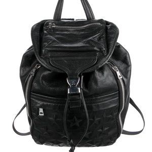 Ash Black Leather Backpack